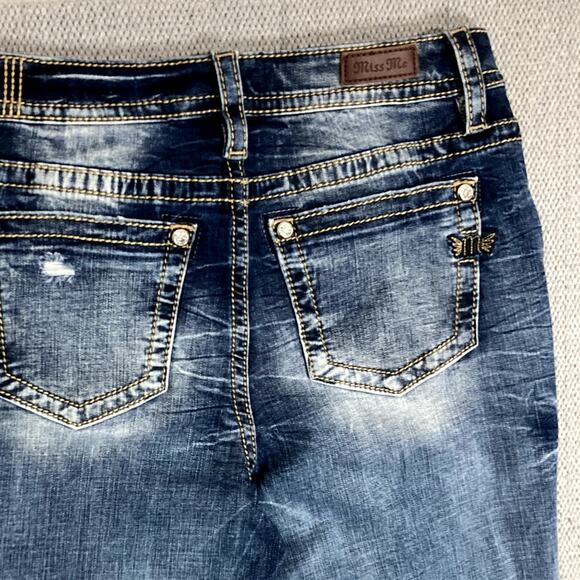 Miss Me Los Angeles Heaven Jeans Women 30 31X34 Blue High Rise Flare Distressed - Picture 8 of 13